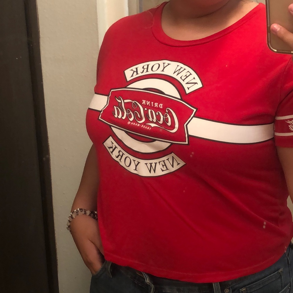 Red Coca Cola crop top shirt
